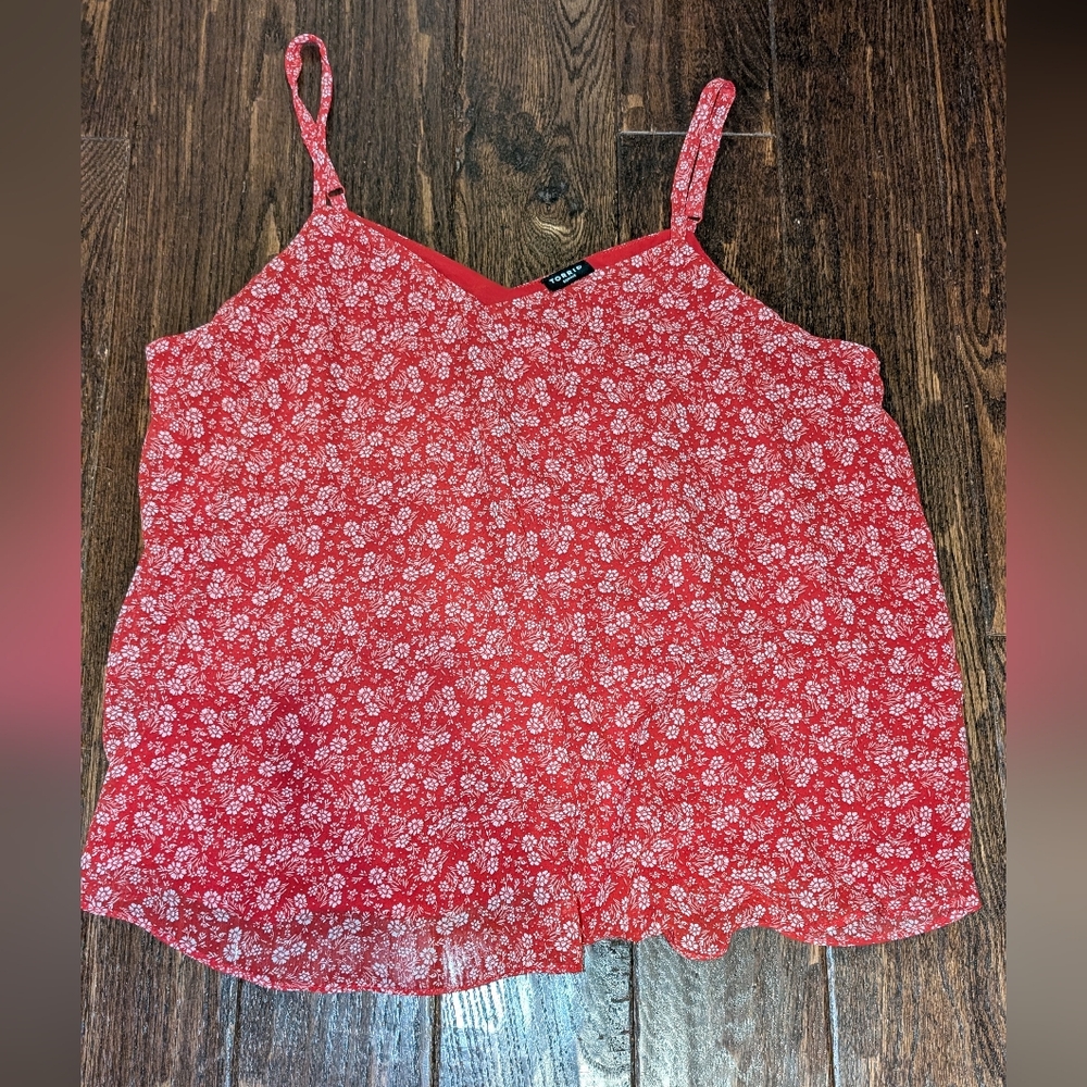 NWT Torrid Sophie Spaghetti Strap Tank Top Red Floral - Picture 4 of 7